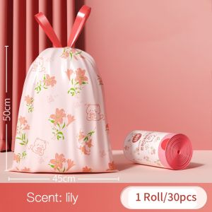 [SG Stock] Wormwood Thickened Garbage Bag Wormwood Rubbish Bag Drawstring Trash Bag Dustbin Bag艾草垃圾袋 Trash Bags Plastic
