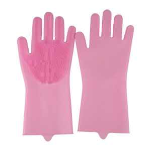Silicone Gloves Dishwashing Gloves Household Kitchen Cleaning Artifact Sponge Scrubber Pet Bath Brush Cat Massage Brush