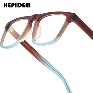 HEPIDEM Acetate Glasses Frame Men Brand Designer Retro Square Nerd Eyeglasses Japanese Handmade Spectacles Vintage Optical Eyewear 9283