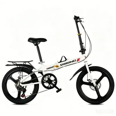 Folding Bicycle 16 Inch Adult Variable Speed Student Bicycle Mens and Womens Ultra-light Small Pedal Leisure Travel Bike