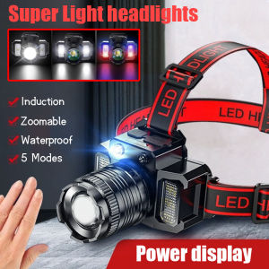 20000 Lemen Headlight Rechargeable Waterproof LED Flashlight Headlight Outdoor Camping Fishing Headlight