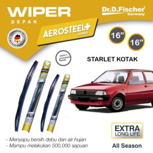 Wiper Toyota Starlet Dr Fischer Karet Kaca Mobil Hybrid 16-16
