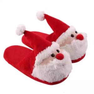 Christmas Slippers Plush Santa Slippers Non-slip Bedroom Slippers Winter Slippers Home Shoes for Adult Christmas Gift
