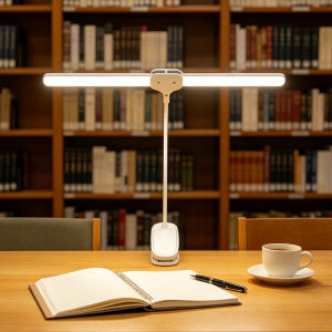 4000mAh Rechargeable Desk Lamp Dual Head Clip On Light Eye Caring LED Table Lamp 360 Flexible Gooseneck Stepless Dimming 3 Color Temperatures for Office Study Dorm