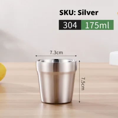 {SG} 304 Stainless Steel Korean Cup Double Wall Insulated Metal Shatterproof Cup for Kids Drinking Golden Cup Tumbler Cup