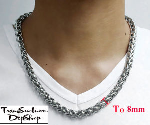 Dây chuyền nam inox kiểu xoắn tròn khóa Vip sáng đẹp không đen không gỉ - Thể hiện đẳng cấp phái mạnh