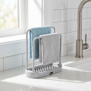 CHICSTOP Double-Layer Kitchen Storage Rack Universal Water Drainage Countertop Organizer Tabletop Storage Simple Drain Rack Bathroom