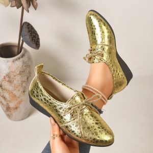Free Shipping Plus-Size Pointed-Toe WomenS Leather Shoes New Spring And Autumn Style Front Lace-Up Comfortable And Versatile Solid Color Low-Cut Casual WomenS Shoes