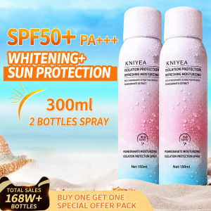 MAYCREATE Buy 1 Take 1 Whitening Sunscreen Spray Maycreate Sunblock SPF45+ PA+++ 150ml UV Protection Summer Outdoor Effective UVA Radiation MOFALL Moisturizing Instant Whitening Skin Whitening Spray Brighten Face Body Whitening Sunscreen Spray