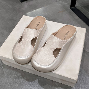 [Free Shipping] 2026 Ultra-High-Heeled Open-Toe Half-Slipper Sandals For Petite Women Perfect For Summer Wear Featuring A Platform Sole And A Thick Elevated Design