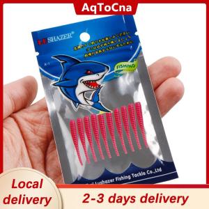 [COD] AqToCna Ship within 24 hours 10pcs 35mm 0.3g Lua Root Fishing Soft Bait Threaded Soft Bait Mini Soft Worm Straight Tail Lua Fake Bait
