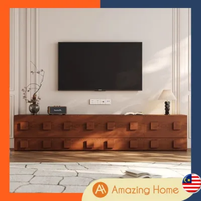 AmazingHome TV Cabinet Solid Wood TV Console Stackable Storage Cube Cabinet Chest Drawer Bedside Cabinet Modular Storage