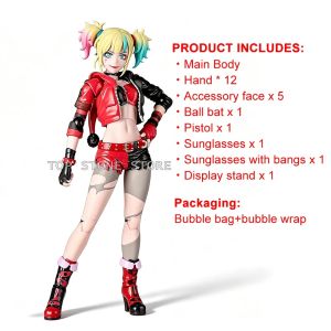 Revoltech Harley Quinn Action Figure Comic Suicide Squad Harleen Quinzel Figures 15cm PVC Model Toys Movable Collection