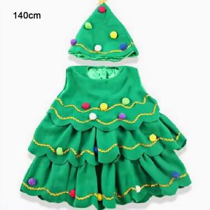 ADREE Leeveless Christmas Tree Costume Hat Polyester Cosplay Costume Stage Costumes Kids Dress Kids