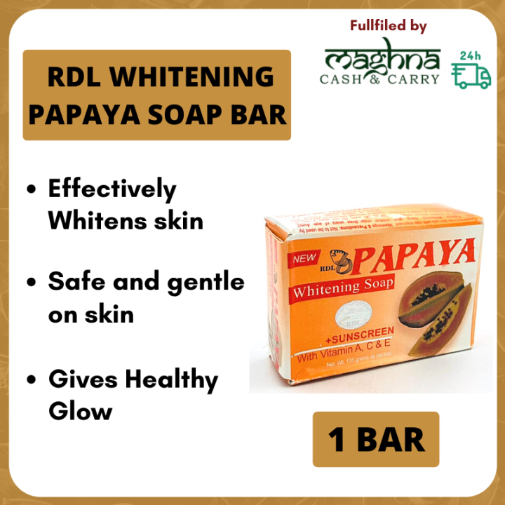 RDL Papaya Whitening Soap with Vitamin A C and E 1 Bar 135 gm