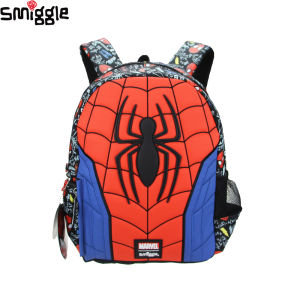 Úc smiggle ban đầu trẻ em schoolbag bé trai ba lô dễ thương phim hoạt hình nhện với mưa che trẻ em túi 14 inch