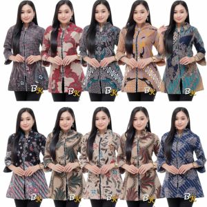 blus batik full resleting Atasan Batik Jumbo Motif Merak Batik Seragam Kantor Baju Batik Wanita Atasan Blus Batik Pekalongan batik wanita moderen 2023 blus baju batik wanita lengan pendek murah blus batik wanita blus batik wanita moderen 2023 Murah