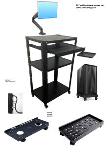 monitor workstation SPEEDSMOUNT AV IT network equipment storage cabinet projector trolley metal shelf
