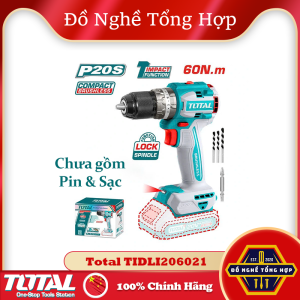 Máy Khoan Búa Không Chổi Than Dùng Pin 20V Total TIDLI20602 [Bảo hành chính hãng 6 tháng]