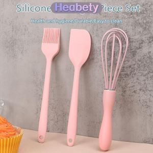 Heabety 3 cái bộ Silicone Baking Set bánh kem thìa scraper bếp hộ gia đình trứng Whisk thịt nướng dầu bàn chải tiện ích nhà bếp Nguồn cung cấp