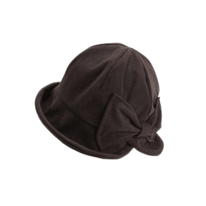 FRESHNOOK Warm Corduroy Bucket Hat Bowknot Small Brim Basin Cap Vintage Flattering for Face Shape Fisherman Cap Women