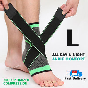 Adjustable Ankle Support Compression Ankle Brace with Elastic Straps Sports Feet Protection Stabilize Ligaments Eases Swelling and Sprained Ankle for Men & Women