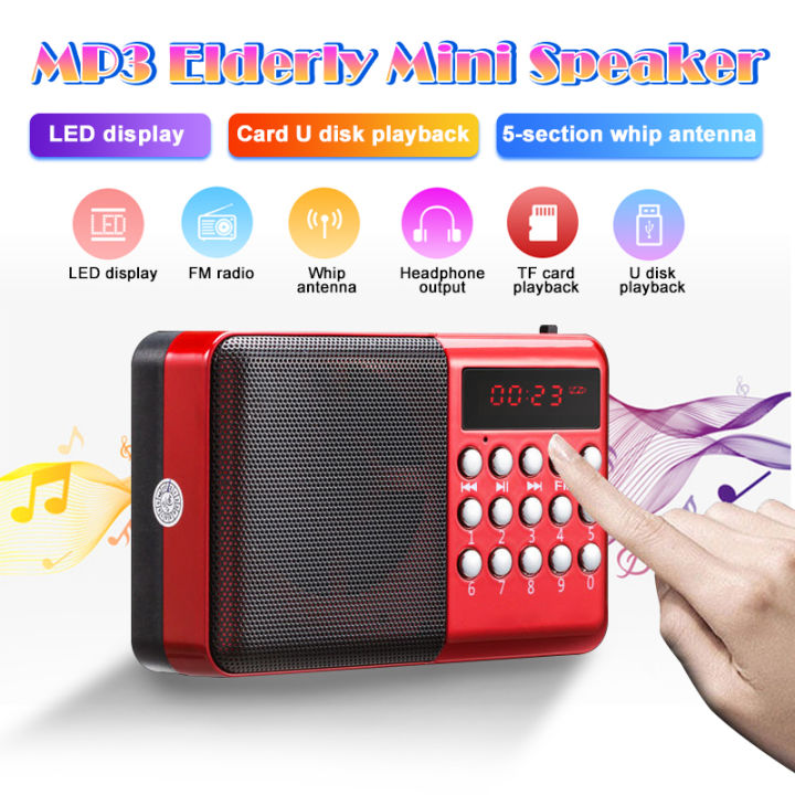 Digital Radio Speaker Portable Mini FM Radio USB TF MP3 U Dish Music ...