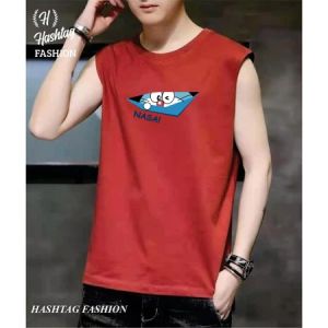 Korean Fashion Sando for men round neck cotton vest sleeveless black vest for men Mens print shirt Top for Men