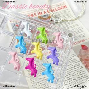 [COD] Millennium 5pcs Macaron màu mặt dây chuyền ngựa động vật Mặt dây chuyền quyến rũ handmade Vòng cổ bông tai Phụ kiện tự làm đồ trang sức làm phát hiện