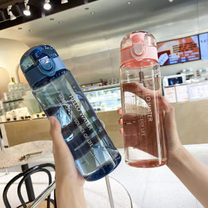 【COD】780ML Portable Water Bottle Leak Proof Reusable One-hand Push Button BPA-Free Lemonade Milk Smoothie Juice Beverage Glass Sports Gym Home Travel Use