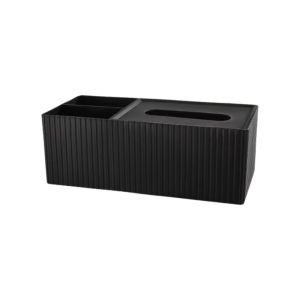 RGFV Striped Multifunctional Tissue Box 3 Compartments Removable Lid Napkin Holder Minimalist Anti-Slip  Organizer