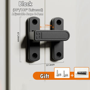 Adjust Heavy Duty Door Hasp Latch 90/180 Degree Sliding Barn & Bathroom Door Lock Security Adjustable Latches