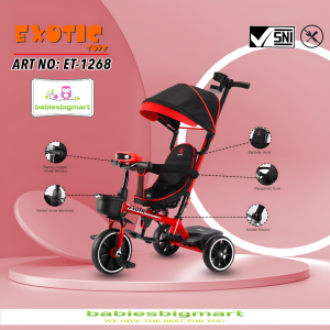 Sepeda Anak Roda 3 Tiga Tricycle Exotic ET 1268 Musik Kursi putar