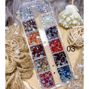 Khay 1440v đá chân lưới 12 ngăn mix đủ màu đủ size siêu sáng bền đính trang trí móng làm nailbox chuyên dụng [ 𝐓𝐔́ 𝐀𝐍𝐇 𝐍𝐀𝐈𝐋 ]