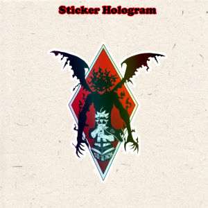 Stiker Hologram anime Asta Demon Black clover ukuran 7 cm