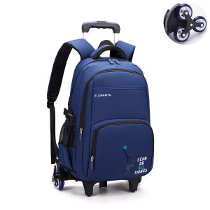 Junior High School Male Students 6 Wheel Trolley School Bag Climbing Stairs Large-capacity Trendy Travel leisure Backpack