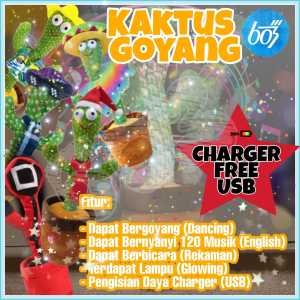 603ACC-Kaktus Goyang / Cactus Toy Boneka Pintar / Kaktus Joget Bisa Ngomong Rekam Bicara Menari / Kaktus Bicara
