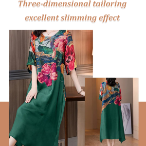 Elegant Plus Size Floral Print Maxi Dress for Women Summer New Fashion Loose Fit Ladylike Style