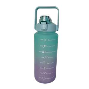 (ELLA SHOP) 2L PASTEL Two colors tumbler Motivational Water Bottle with Time Marker & Straw with sticker