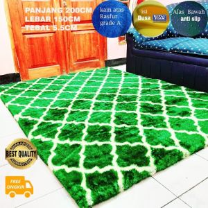 ( Anti Selip ) KARPET BULU RASFUR MOTIF PANJANG 200CM LEBAR 150CM TEBAL 5.5CM LP