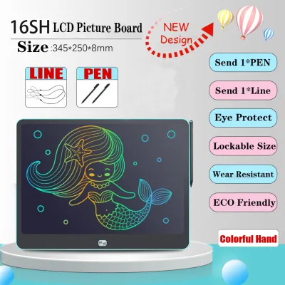 16 inch Colorful Word Smart Lcd Writing Tablet Graphics Tablet Electronics Drawing Tablet Erasable Drawing Board Digital Drawing Tablet Handwriting Pad pop writing board For Children Home Toy Festival Gifts for kids