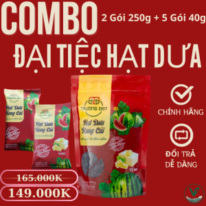 Hạt Dưa Rang Củi Trường Đạt Combo Gồm 2 Gói 200g Với 5 Gói 40g Tiết KiệmThơm ngon Chất Lượng