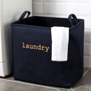 Thick Oxford Cotton Laundry Basket / Self-Standing Laundry Basket / Storage Basket Blue/Grey/Pink