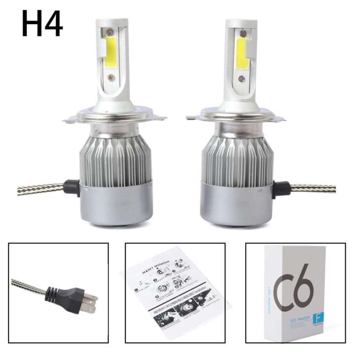 ORIGINAL C6 2PCS Headlight LED H4 6500K Cree Hi low Kits WHITE