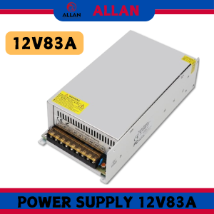 ALLAN 12V Power Supply 12V 83A 1000W AC to DC Converter 110V/120V to 12V Transformer LED Driver Smart Cooling Fan Designed for LED Strip CCTV and Car Devices