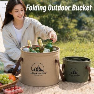 10L 20L Portable Collapsible Water Bucket Leakproof Waterproof Foldable For Outdoor Camping Hiking Fishing Car Washing Use
