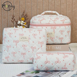 3 CÁI Túi Trang Điểm Nơ Quilting Phụ Nữ Túi Mỹ Phẩm Dây Kéo Di Động Trang Điểm Du Lịch Tổ Chức Lưu Trữ Túi Xách Túi Đựng Đồ Vệ Sinh 20252026