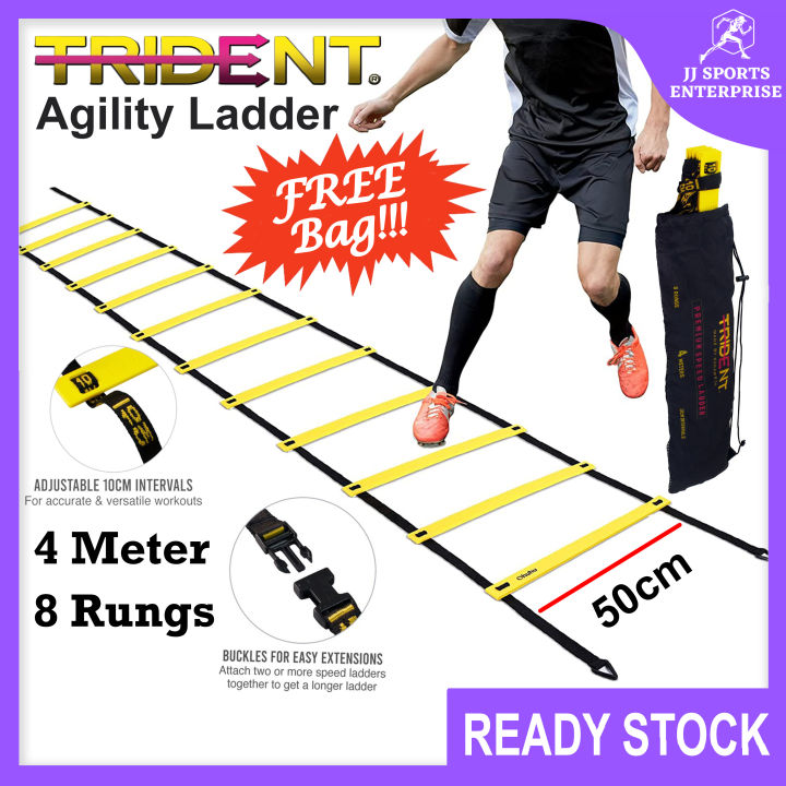 Trident Master Premium Speed Ladder (4 Meter / 8 Rungs) Agility Ladder Football Training