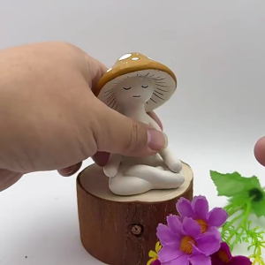 Miniature Meditations Mushroom Garden Statue Fairys Garden Accessories Garden Decors Art Housewarming Gift Home Decors
