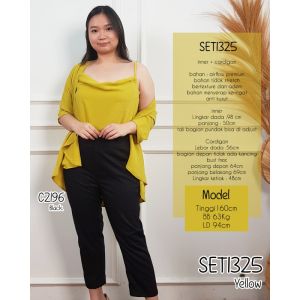 Mihar store / COD 1325 - One set cardigan wanita tanktop airflow premium crinkle anti kusut / Outer cardigan lengan panjang dengan tanktop terpisah premium